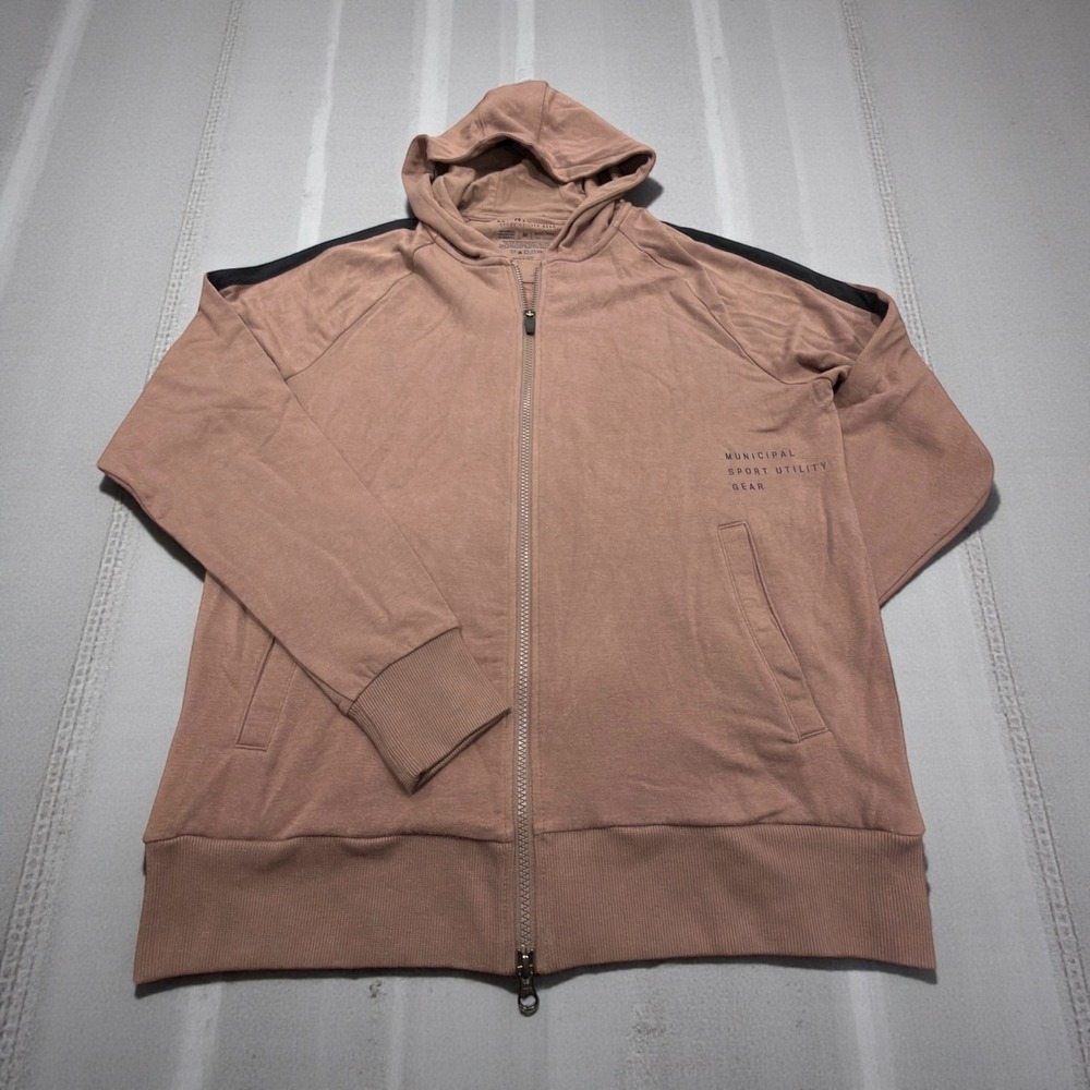 Municipal Sport Utility Gear Mens Full Zip Hoodie Mauve Brown Size M Raglan